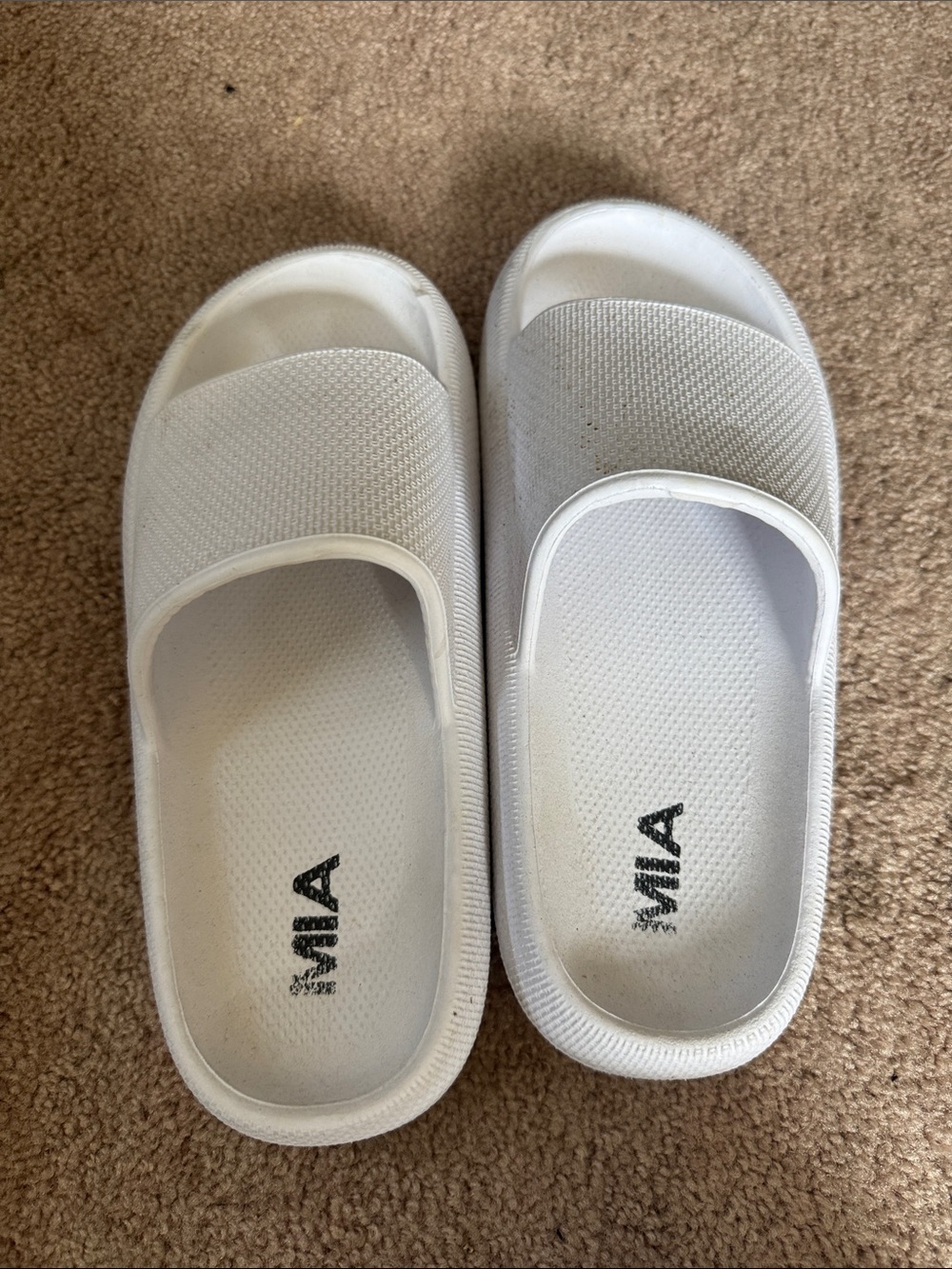 MIA White Slip-On Foam Slides